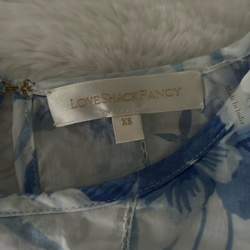 LoveShackFancy Natasha Mini Dress in Strong Current XS - Picture 5 of 5